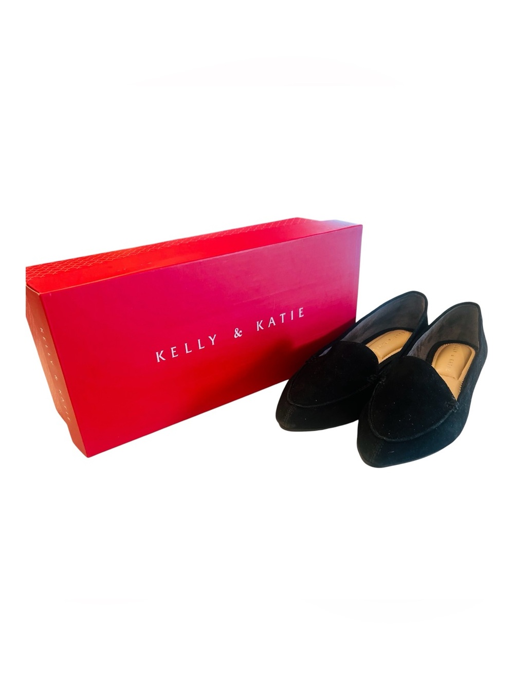 Kelly & Katie Peyton Black Suede Loafers Women’s 6.5 NWT/NIB Pointed Toe Flats
